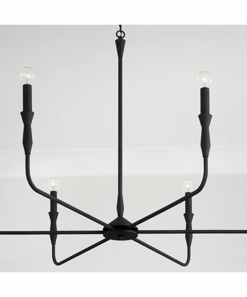 Paloma 6-Light Chandelier Textured Black - Image 3