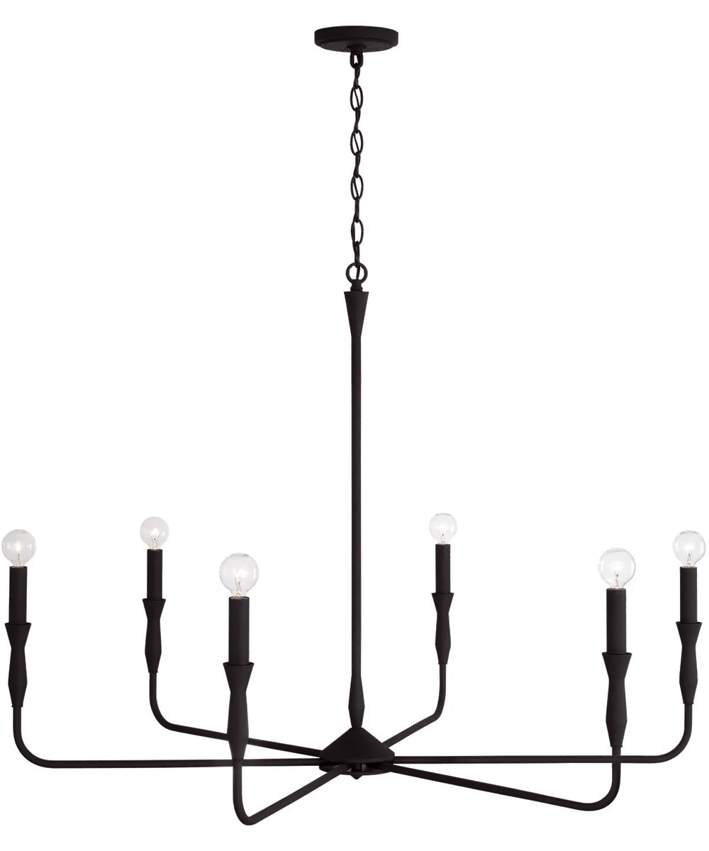 Paloma 6-Light Chandelier Textured Black - Image 4