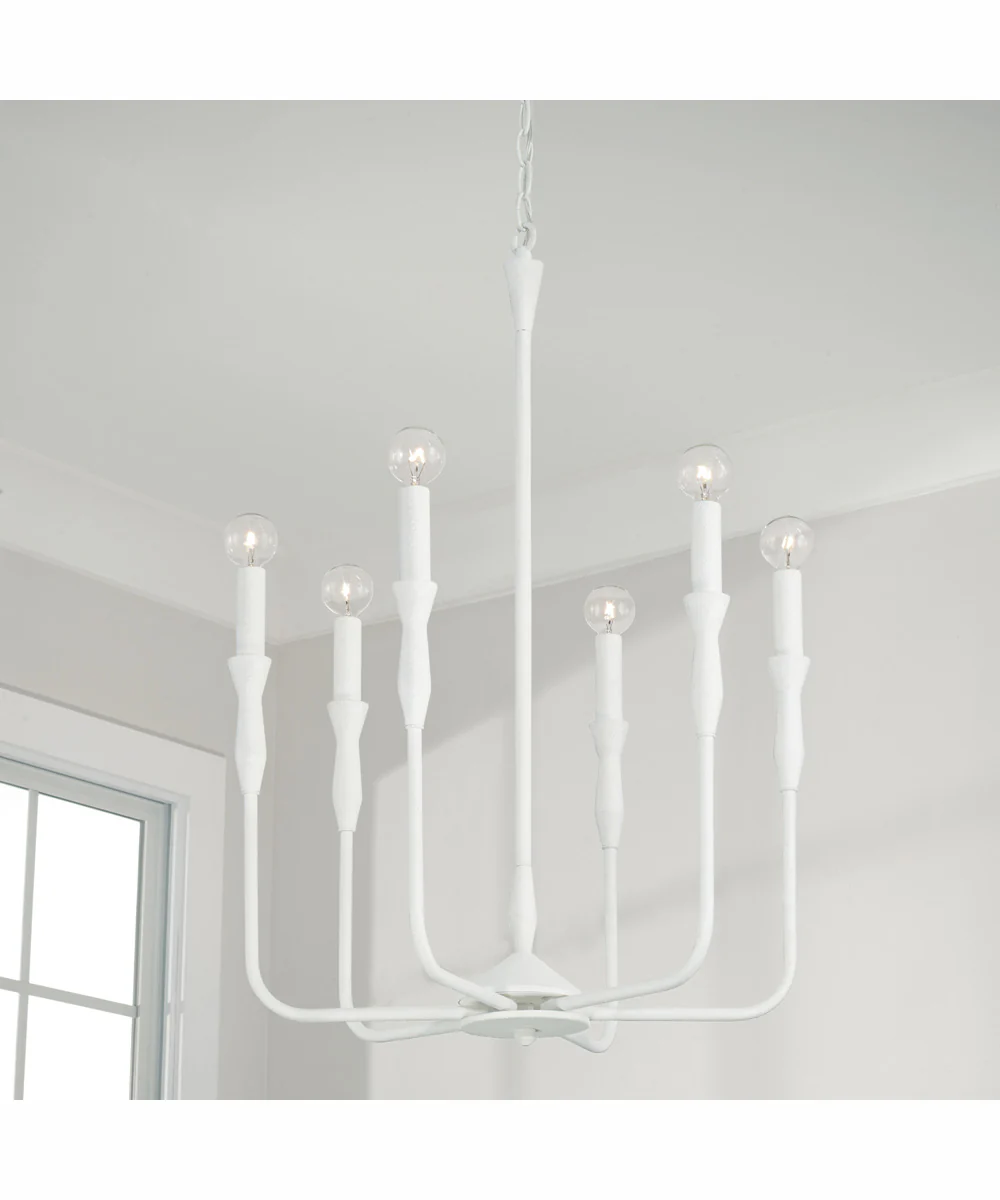 Paloma 6-Light Chandelier Textured White - Image 2