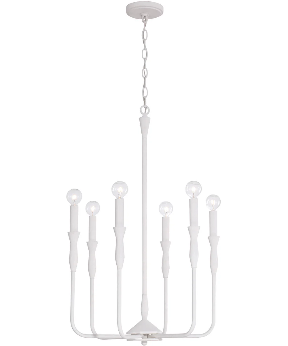 Paloma 6-Light Chandelier Textured White - Image 4