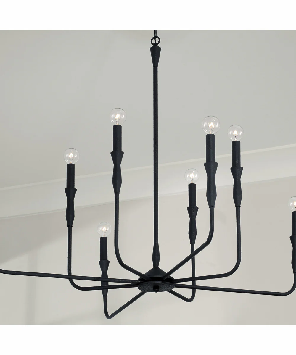 Paloma 8-Light Chandelier Textured Black - Image 3