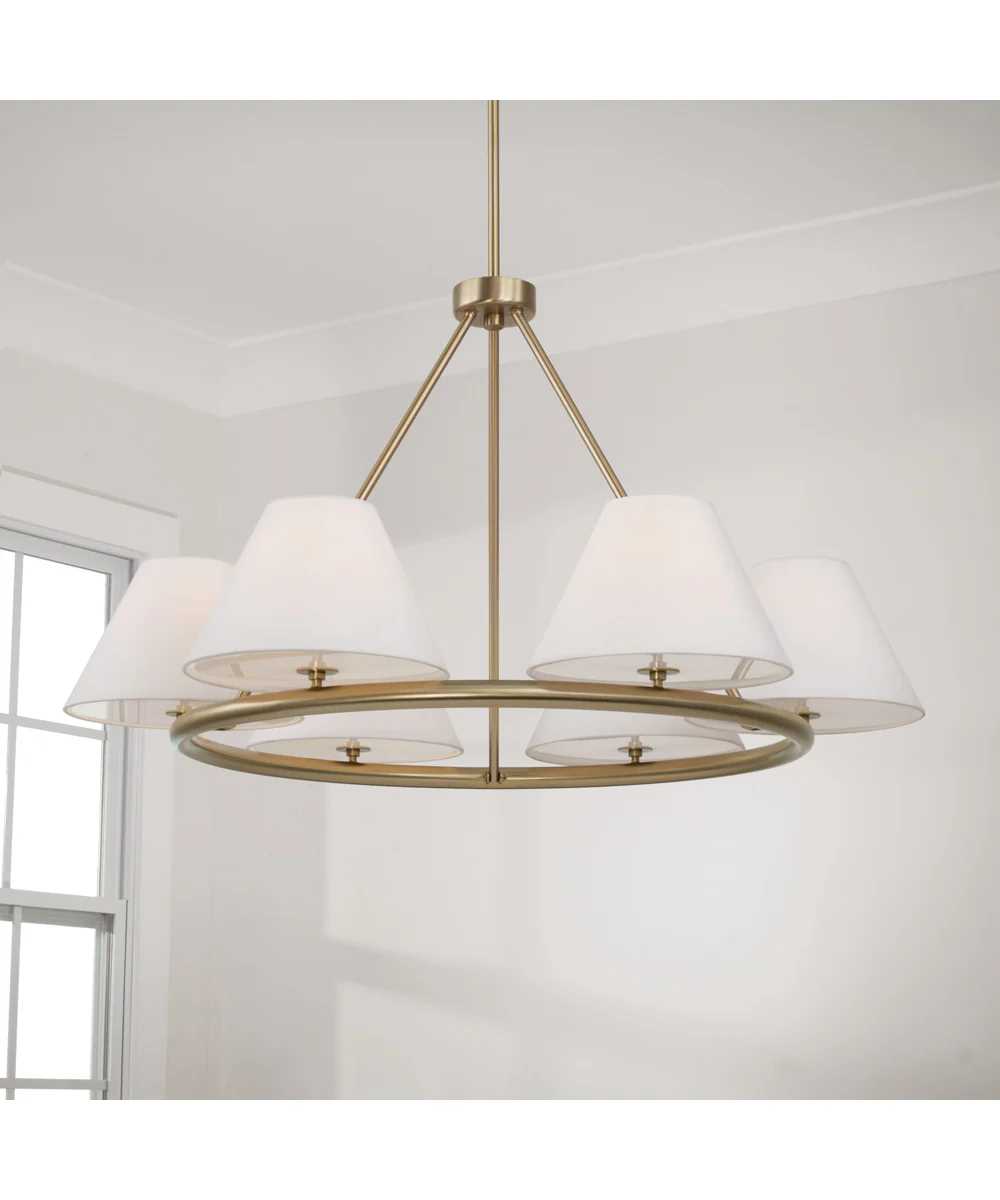 Parson 6-Light Chandelier Matte Brass - Image 3