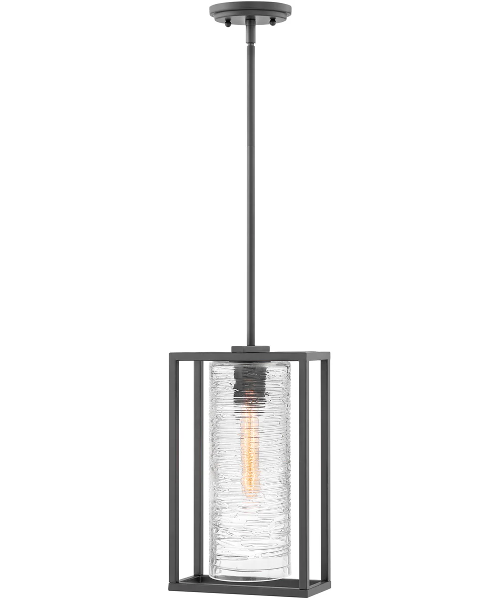 Pax 1-Light Medium Outdoor Hanging Lantern in Satin Black