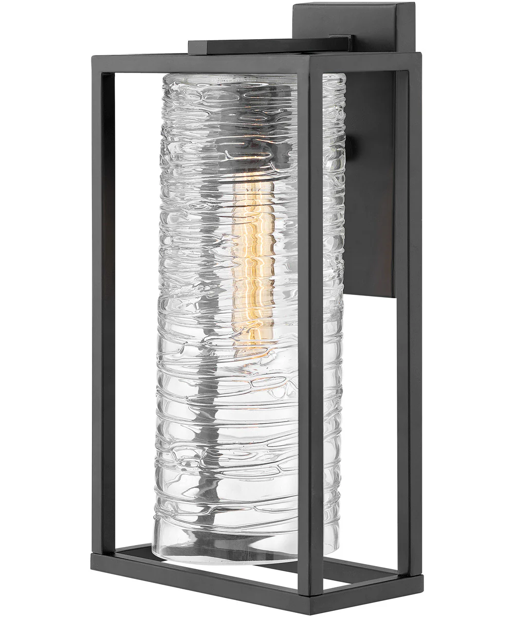 Pax 1-Light Medium Outdoor Wall Mount Lantern in Satin Black
