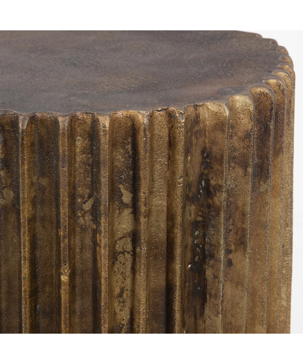 Peaks And Valleys Gold Accent Table - Image 4