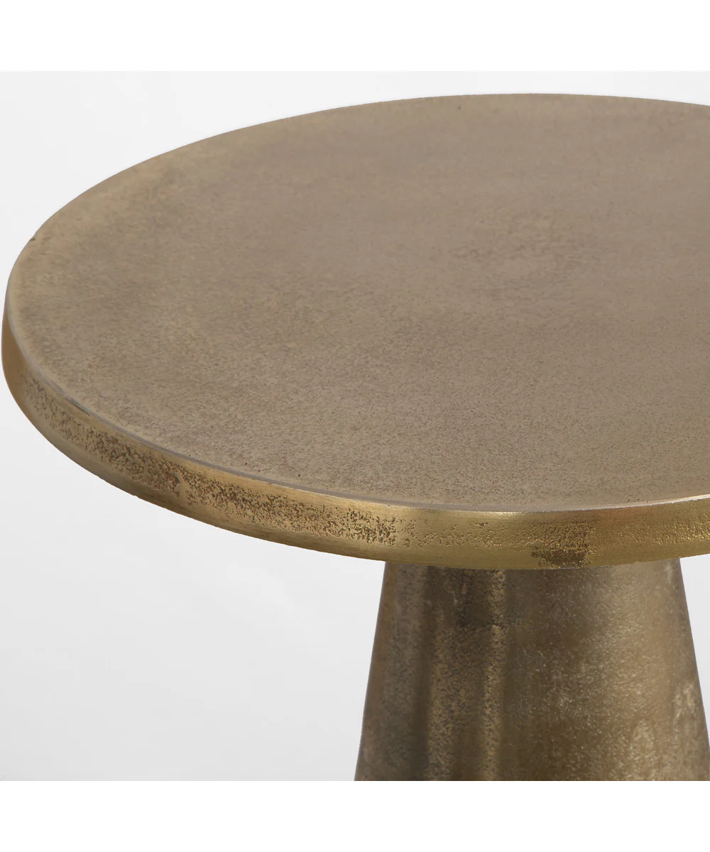 Pedestal Accent Table in Antique Brass - Image 4