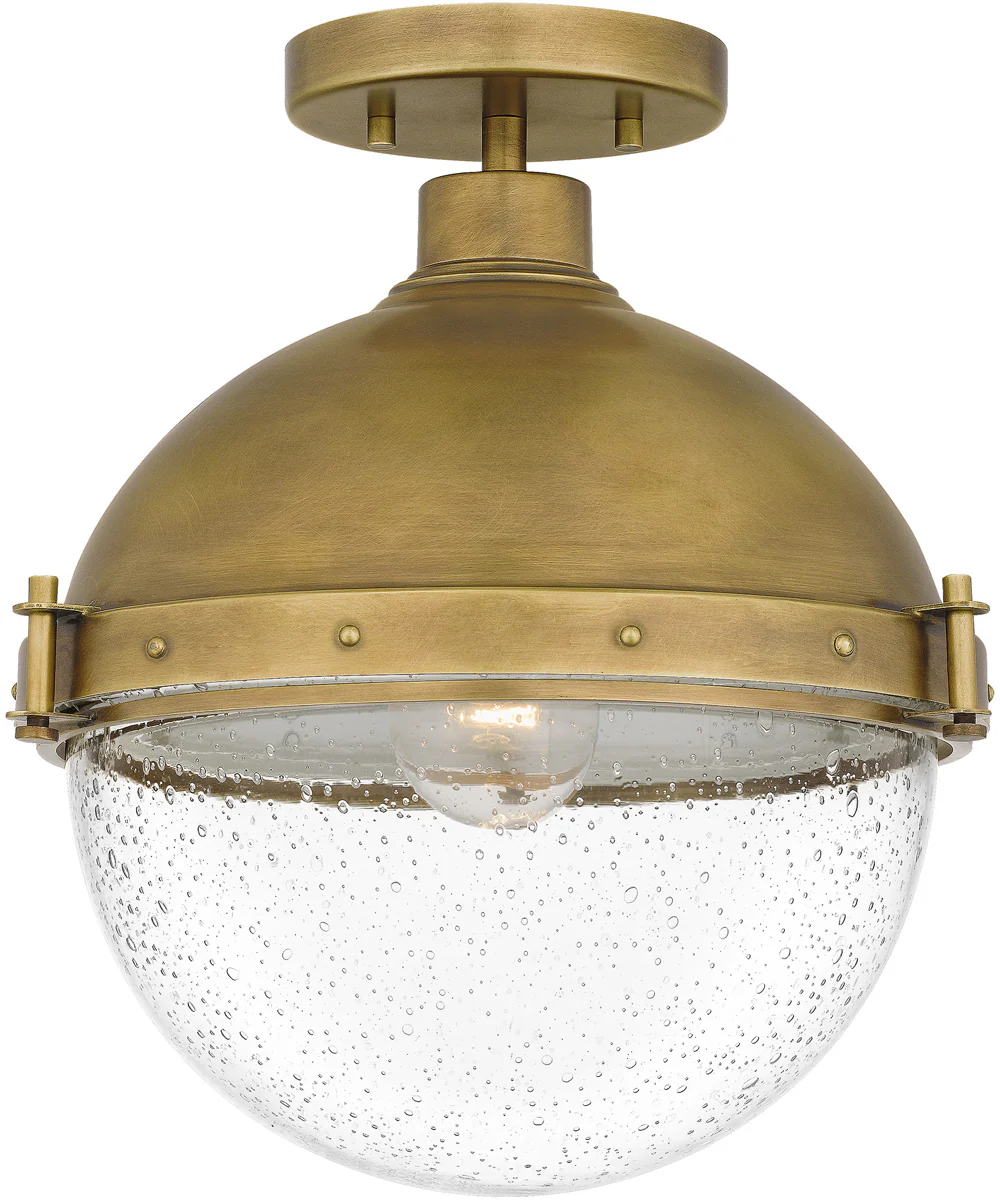 Perrine 1-light Semi Flush Mount Weathered Brass - Image 2