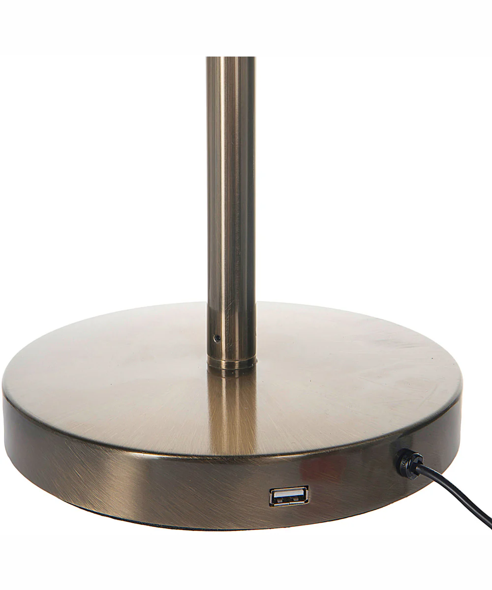 Pharma Collection 1-Light Led Desk Lamp Ab With Usb Charging Port - Image 3