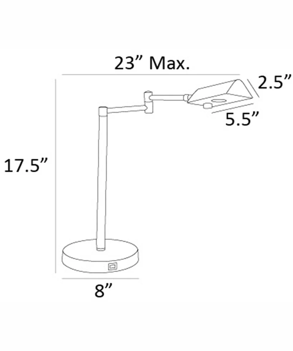Pharma Collection 1-Light Led Desk Lamp Ab With Usb Charging Port - Image 6