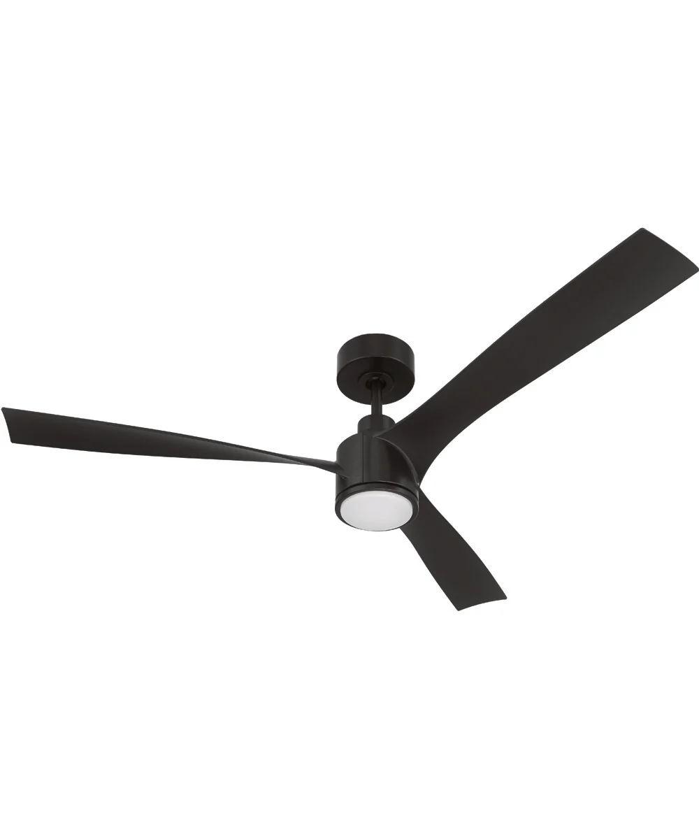 Phoebe 52" 3-Blade Indoor/Outdoor Damp Ceiling Fan Fan Flat Black - Image 8