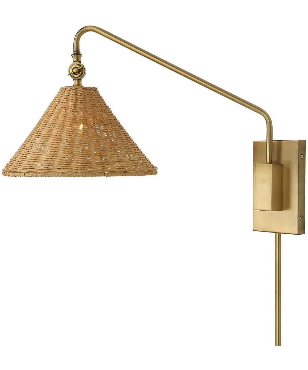 Phuvinh 1 Light Rattan Shade Sconce