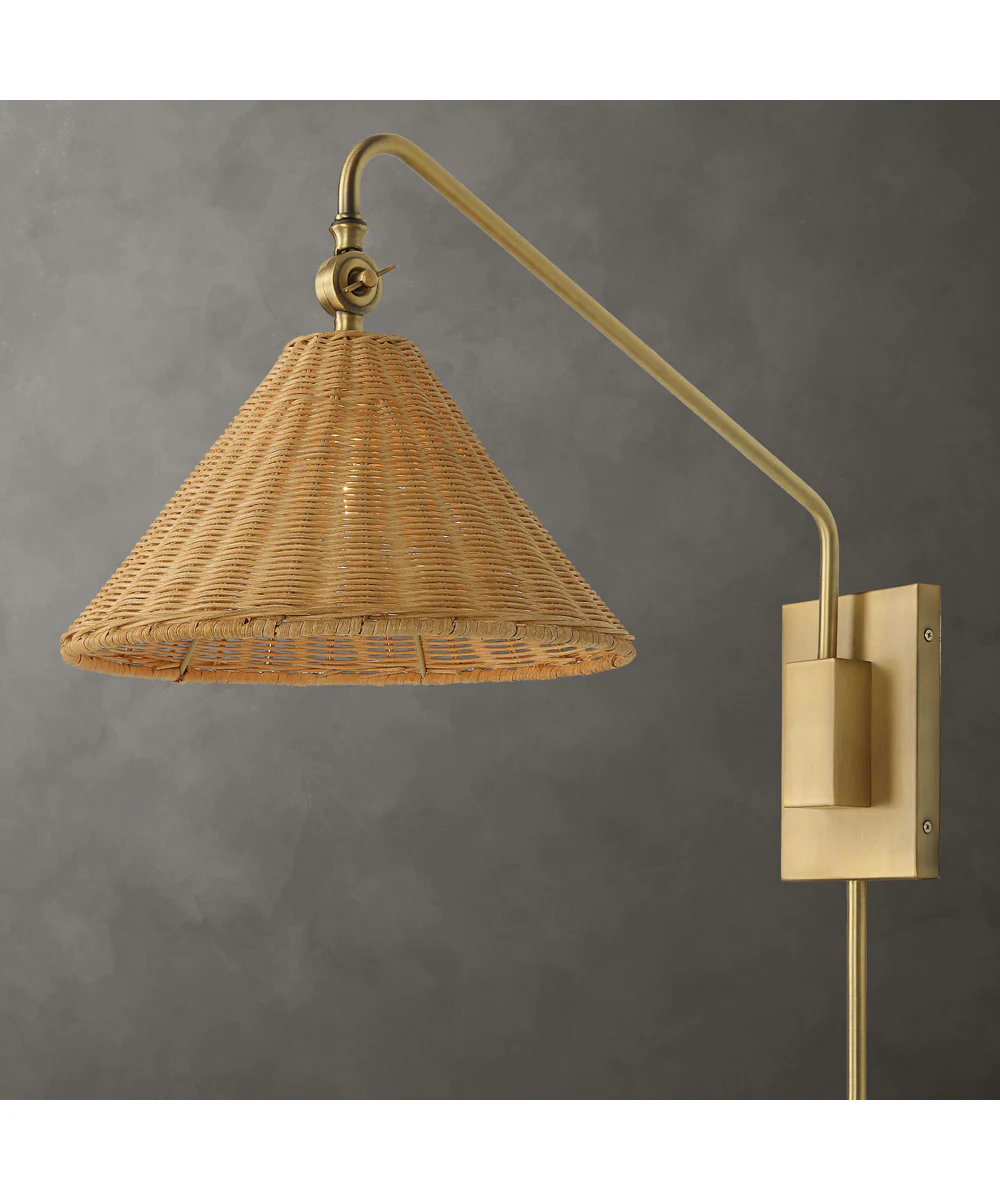 Phuvinh 1 Light Rattan Shade Sconce - Image 2