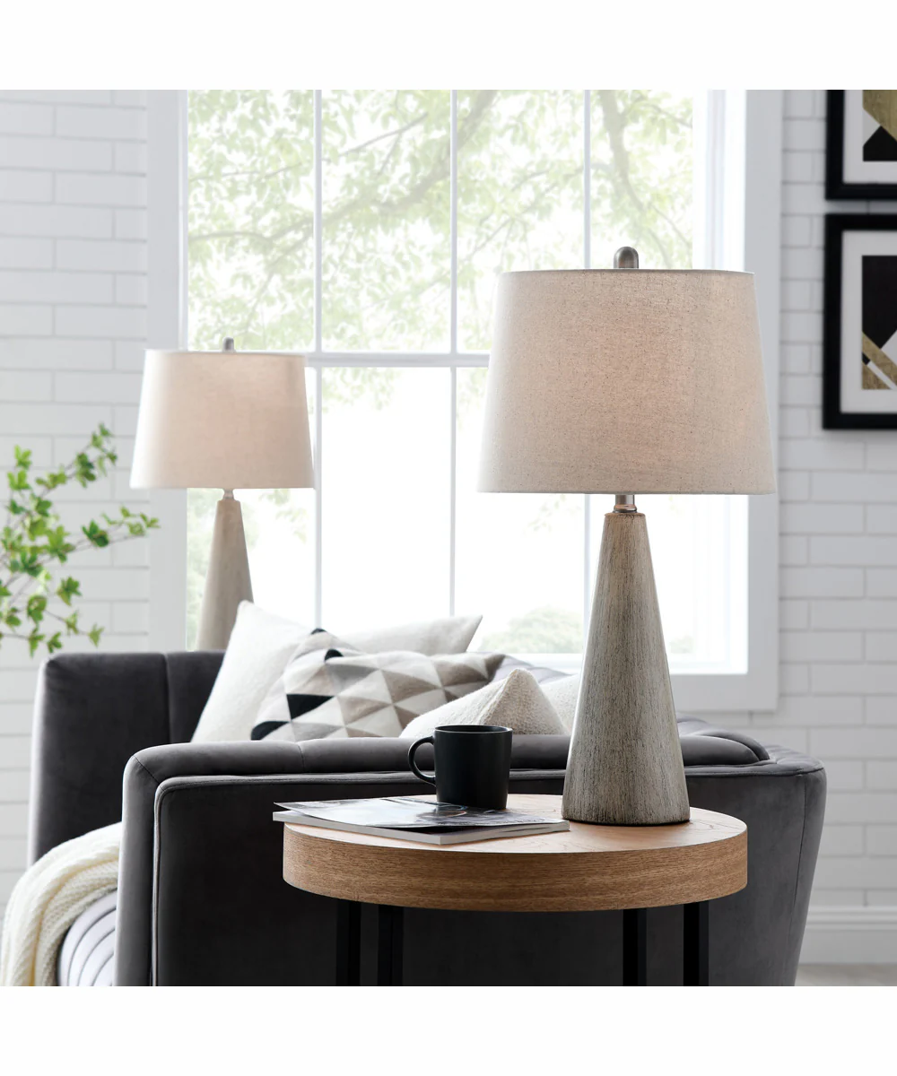 Pillan 1-Light 2 Pack-Table Lamp L.Brown Ceramichrome/ Oatmeal Linen - Image 3