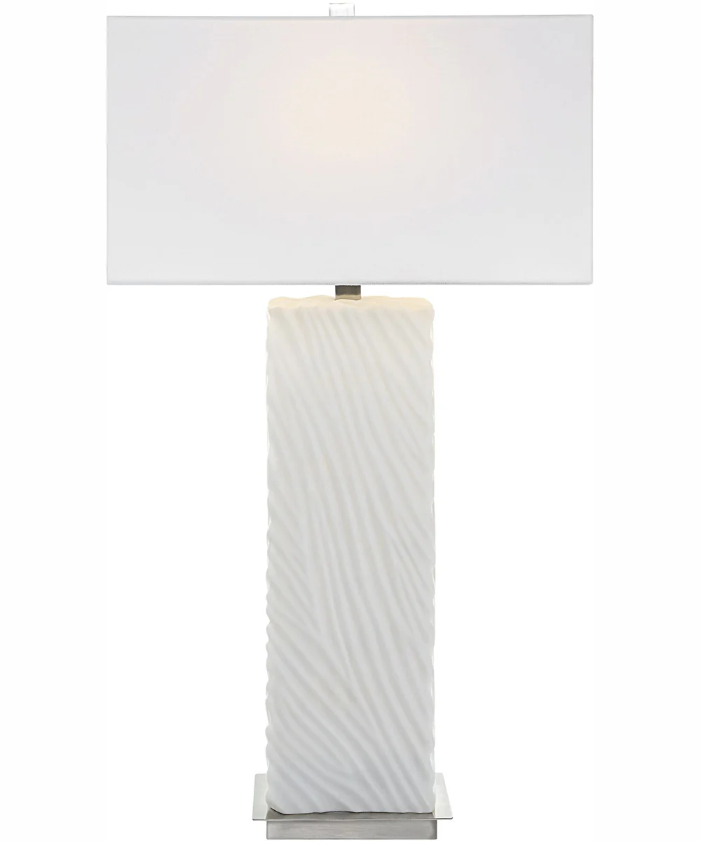 Pillar White Marble Table Lamp