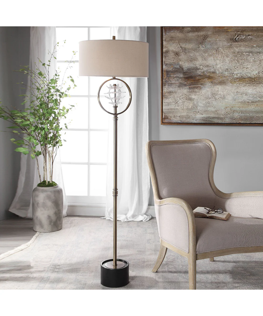 Pitaya Antique Brass Floor Lamp