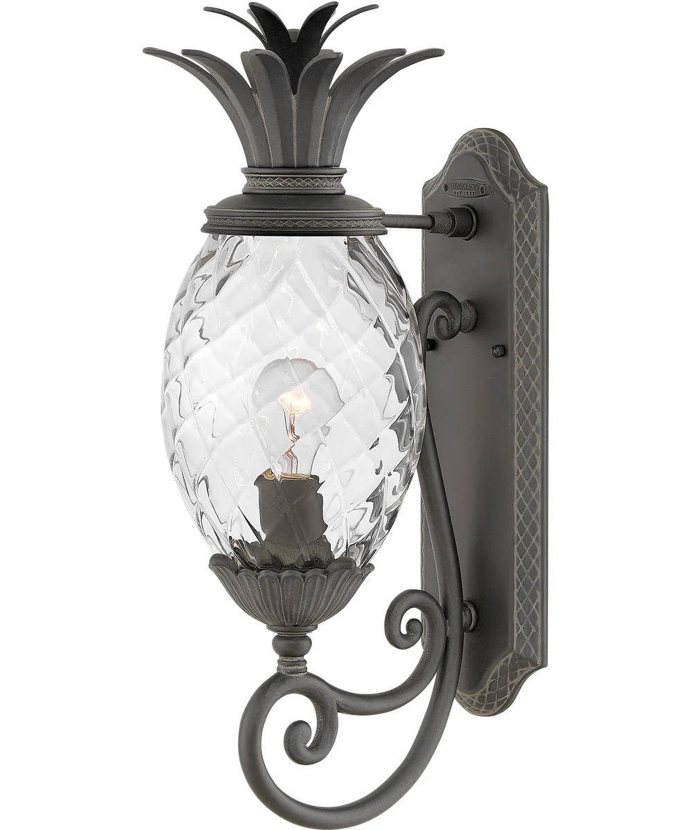 Plantation 1-Light Small Outdoor Wall Mount Lantern in Museum Black