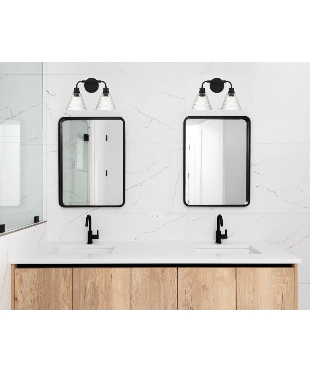 Pleated 2-Light Lighting Flat Black - Image 2