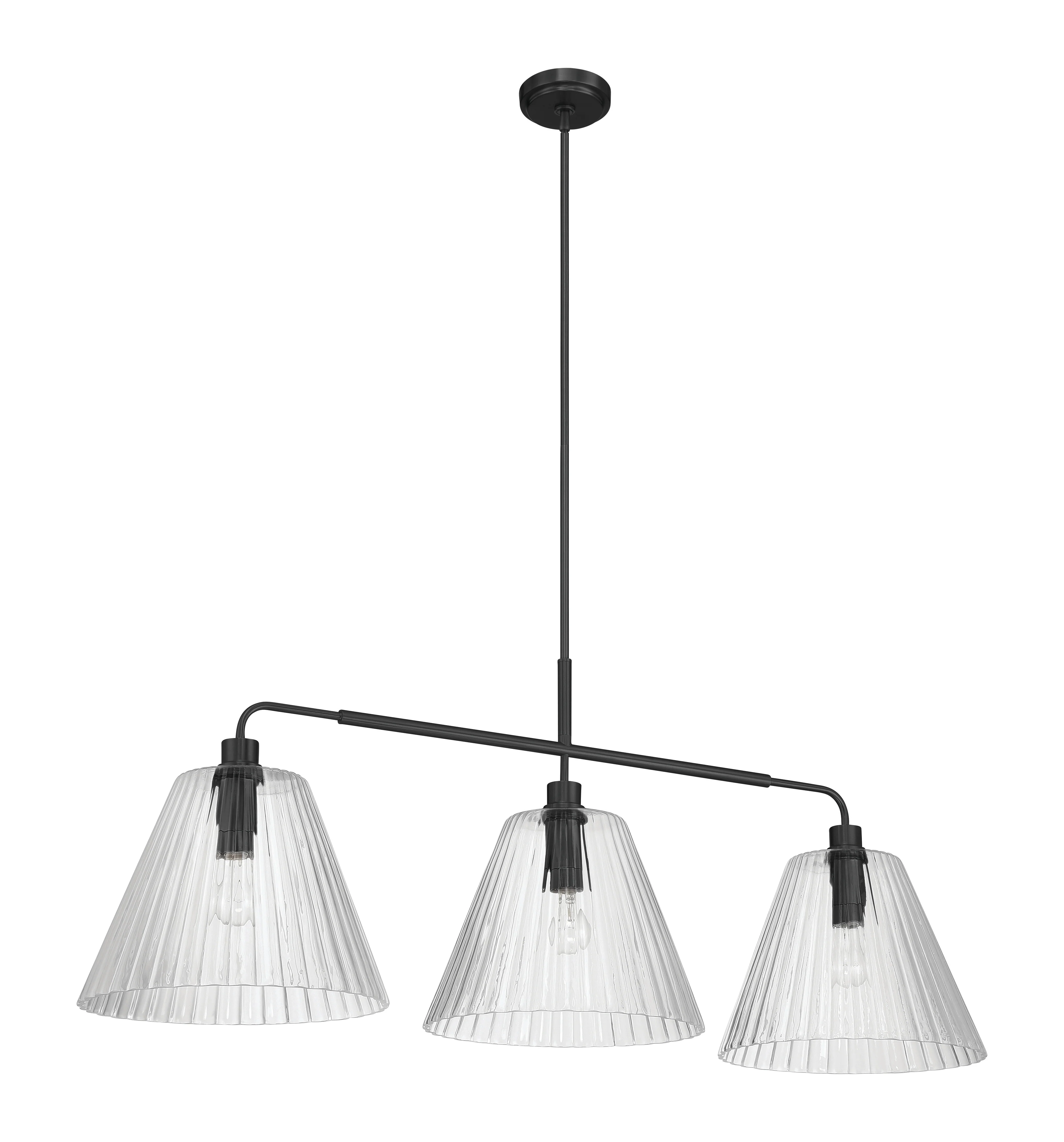 Pleated 3-Light Lighting Flat Black