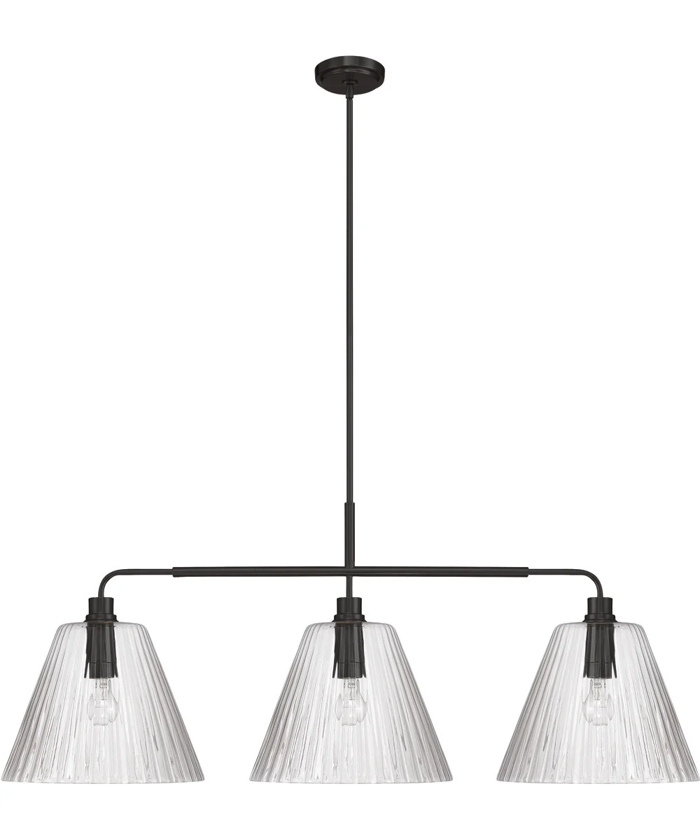 Pleated 3-Light Lighting Flat Black - Image 3