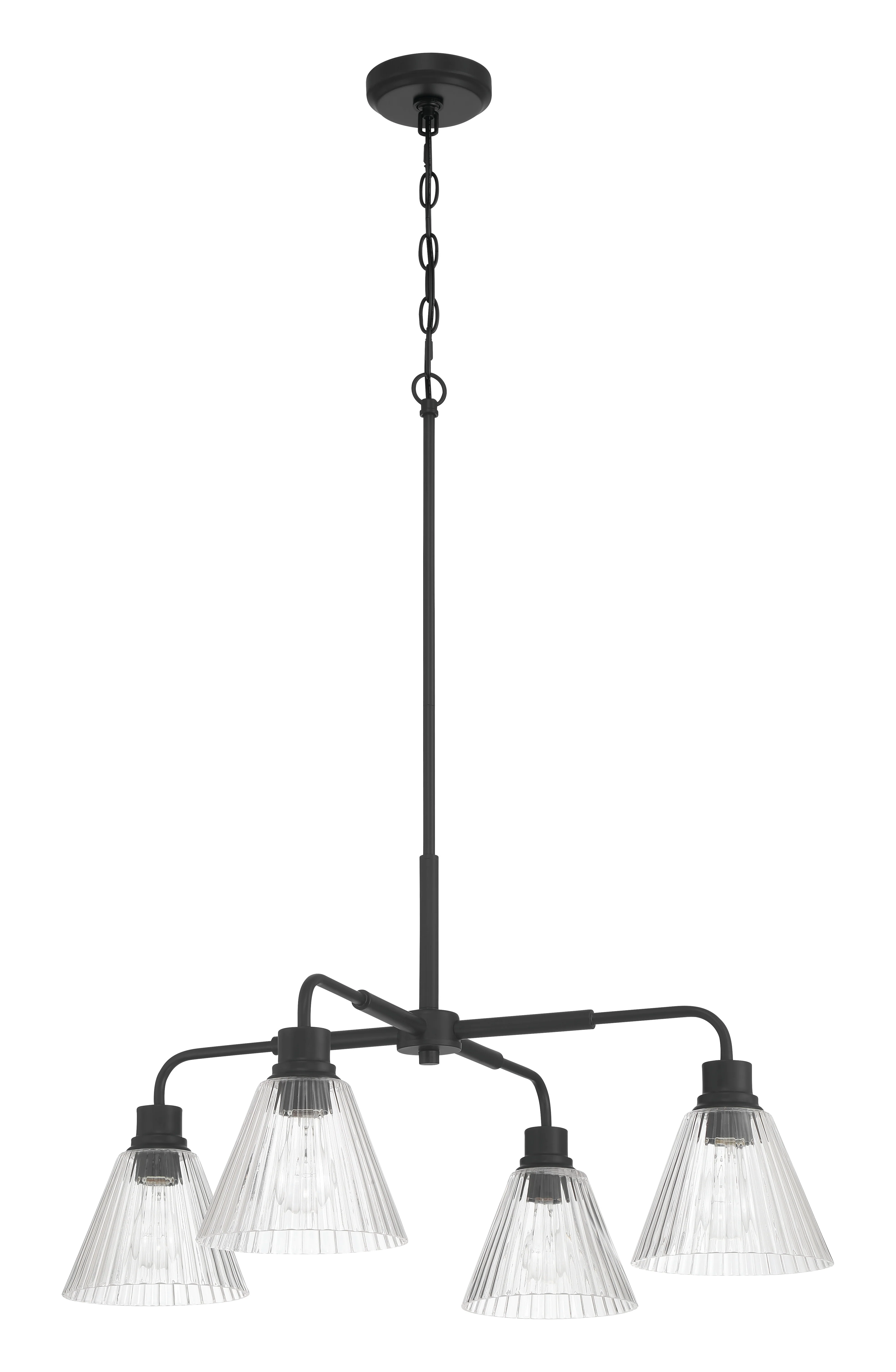 Pleated 4-Light Lighting Flat Black