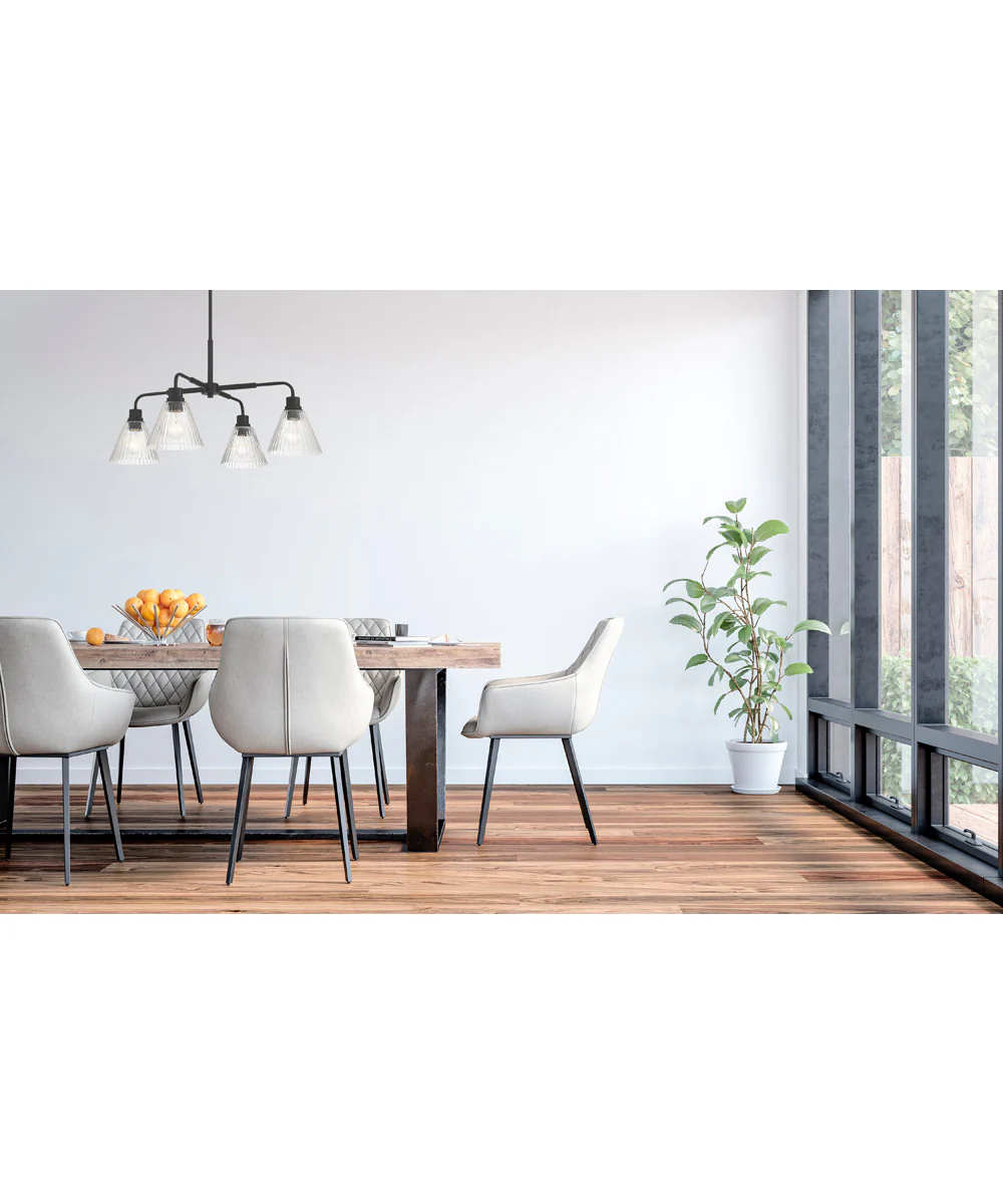 Pleated 4-Light Lighting Flat Black - Image 2