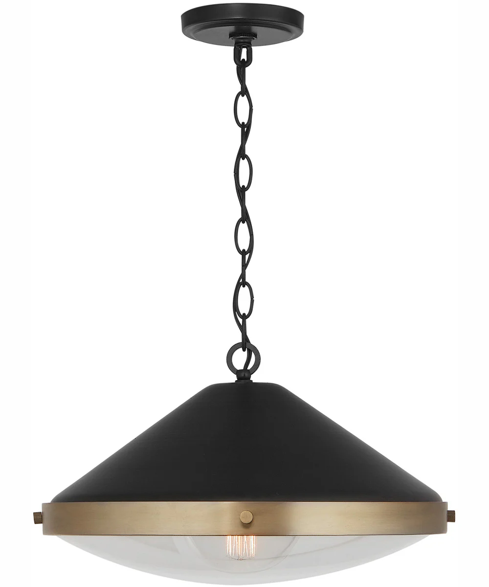 Polaris 1-Light Pendant Aged Brass and Black - Image 6