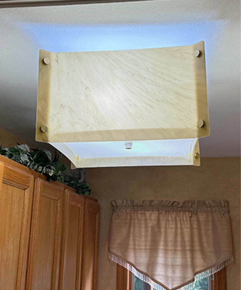Pop Steady Flush Mount Conversion Kit 16"w Faux Marbled Alabaster Shade - Image 2