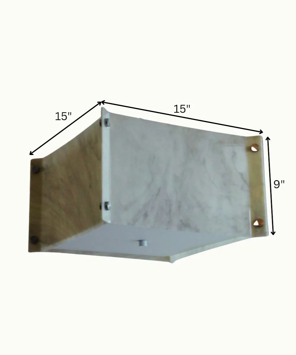 Pop Steady Flush Mount Conversion Kit 16"w Faux Marbled Alabaster Shade - Image 3