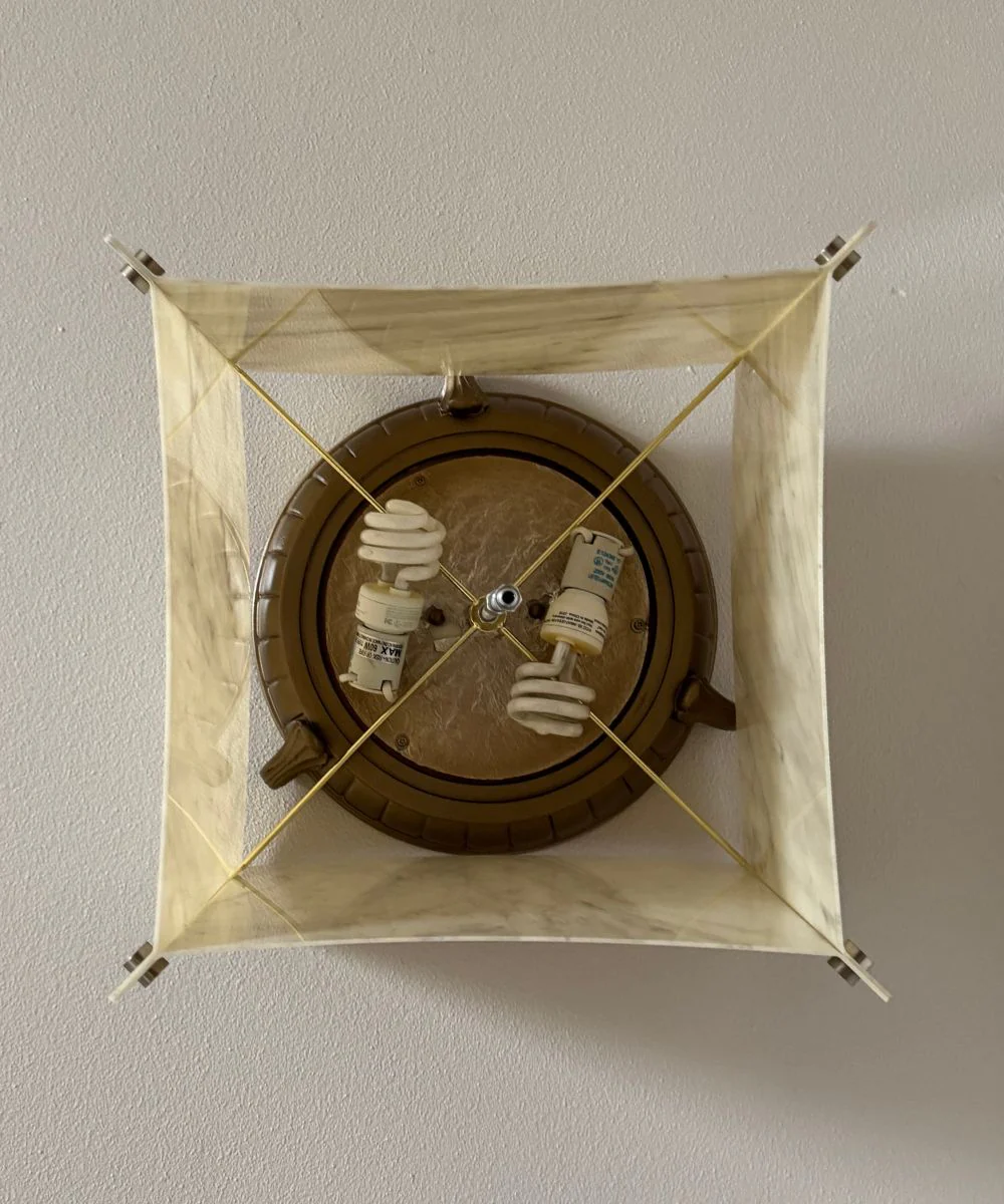 Pop Steady Flush Mount Conversion Kit 16"w Faux Marbled Alabaster Shade - Image 4