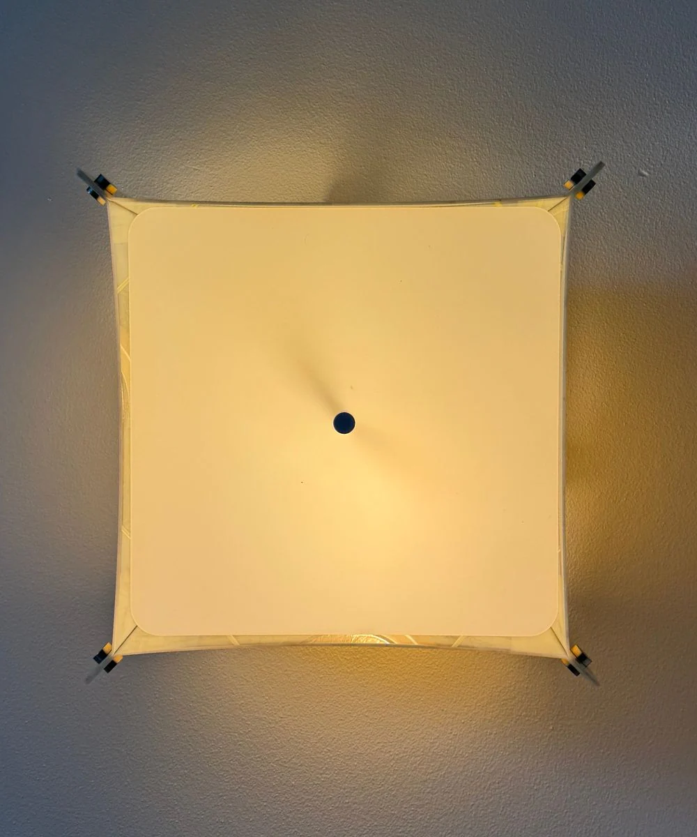 Pop Steady Flush Mount Conversion Kit 16"w Faux Marbled Alabaster Shade - Image 5