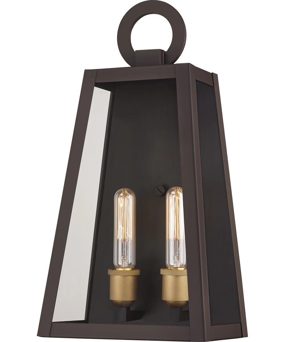 Poplar Point Large 2-light Outdoor Wall Light  Coastal Armour Aluminum Old Bronze