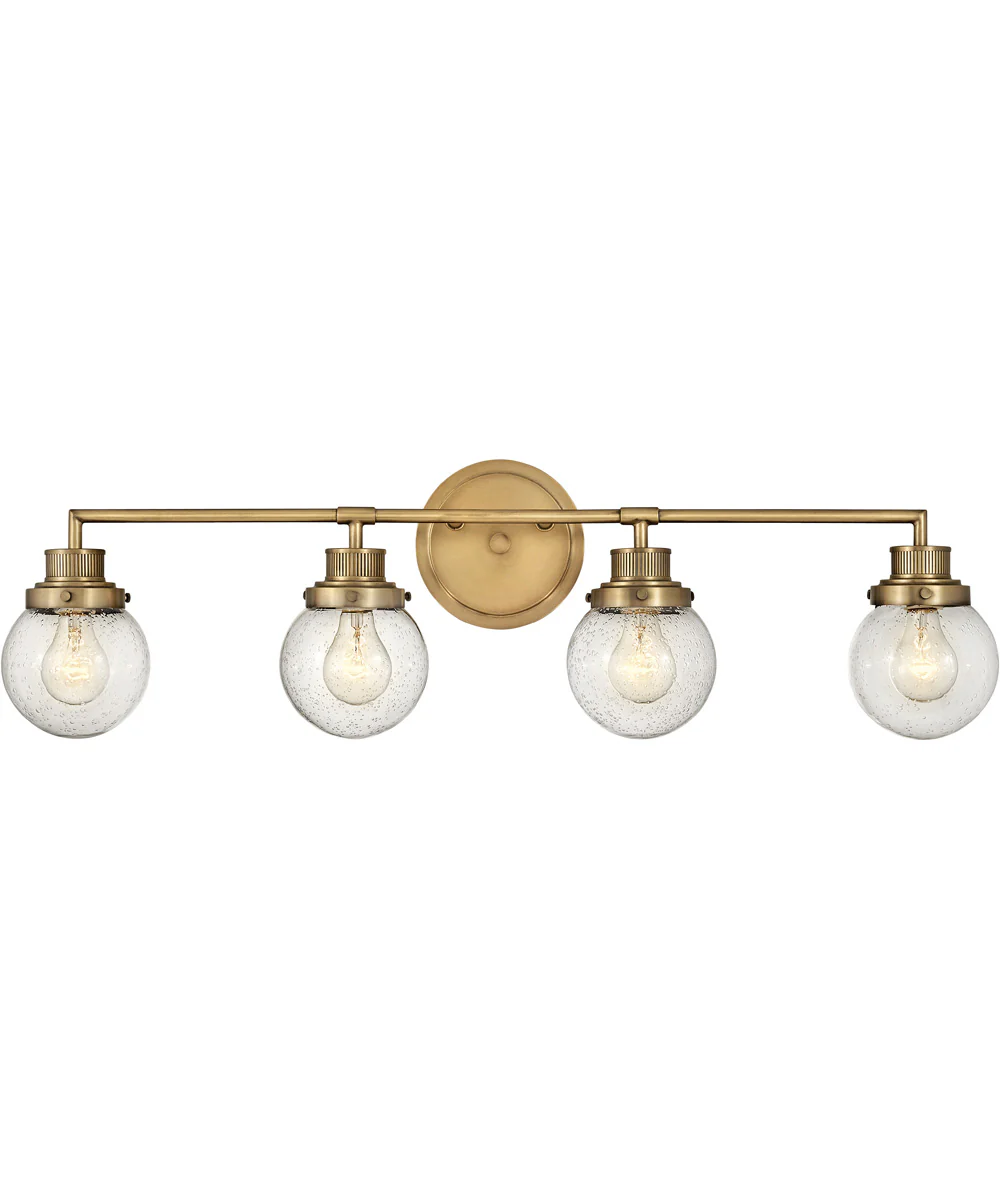 Poppy 4-Light Vanity in Heritage Brass
