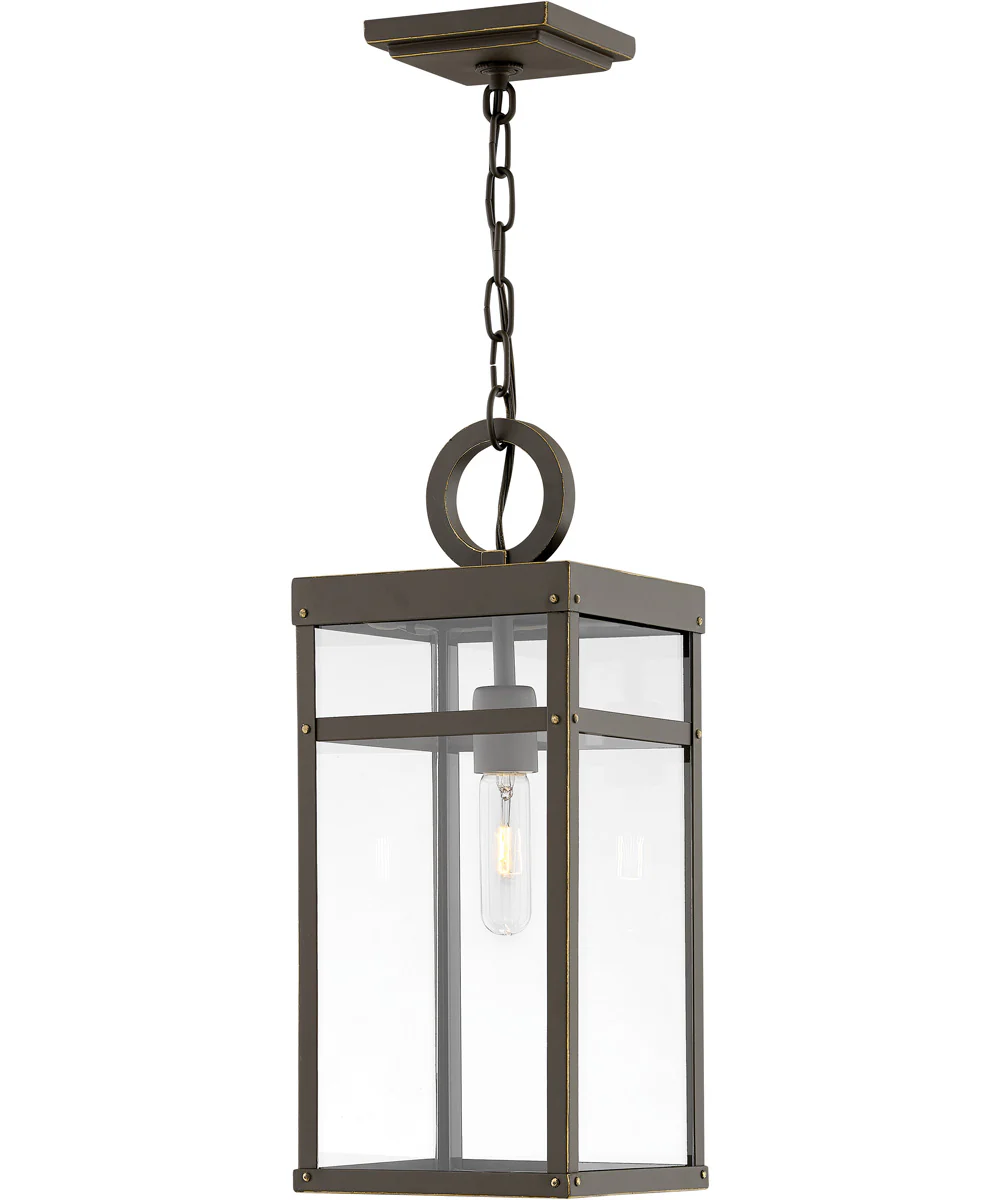 Porter 1-Light Medium Outdoor Hanging Lantern in Oil Rubbed Bronze