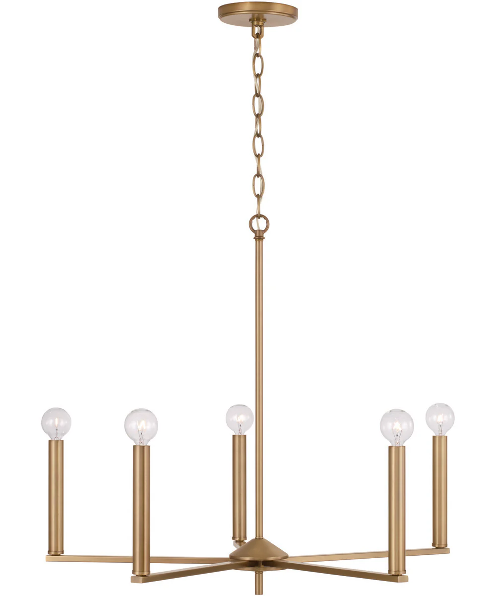 Portman 5-Light Chandelier Aged Brass - Image 4