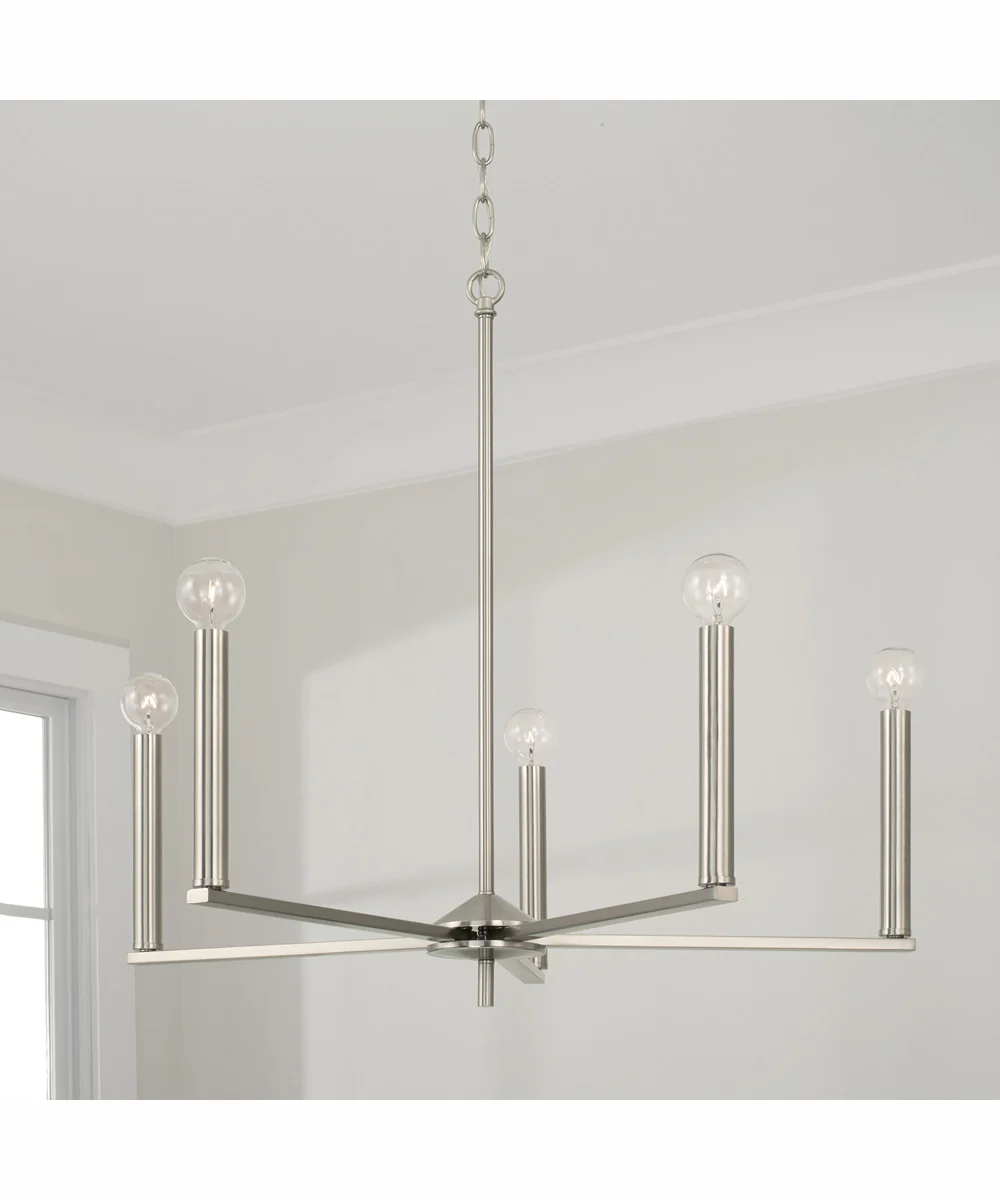 Portman 5-Light Chandelier Brushed Nickel - Image 2