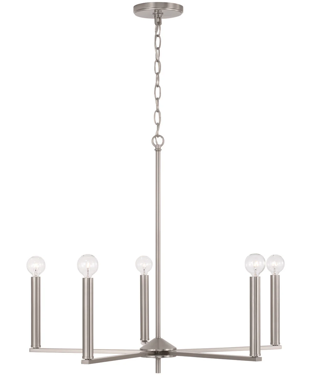 Portman 5-Light Chandelier Brushed Nickel - Image 4