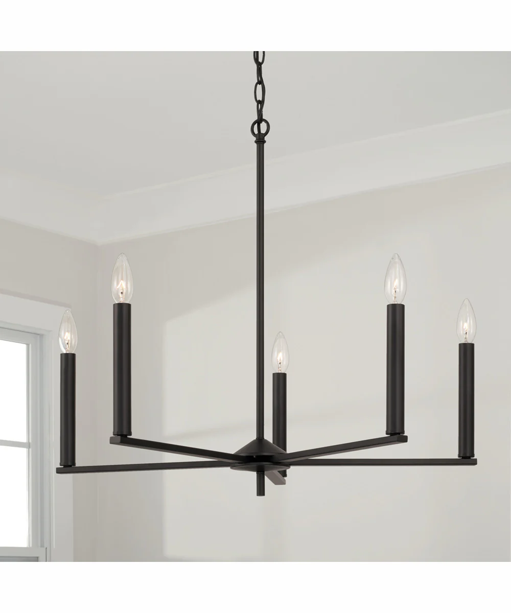 Portman 5-Light Chandelier Matte Black - Image 2