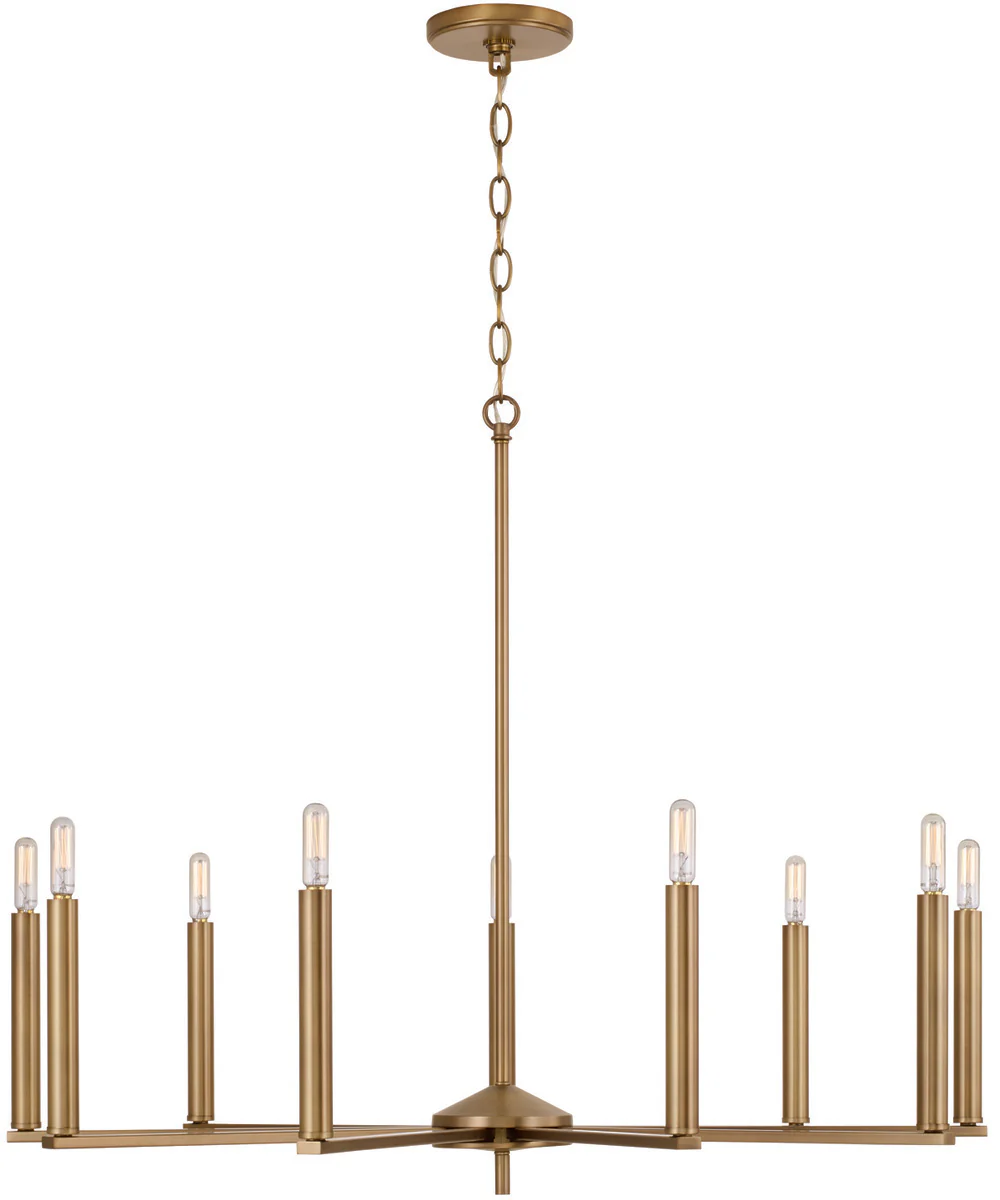 Portman 9-Light Chandelier Aged Brass