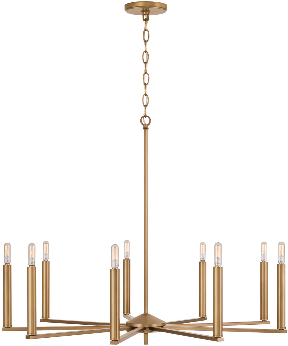 Portman 9-Light Chandelier Aged Brass - Image 4