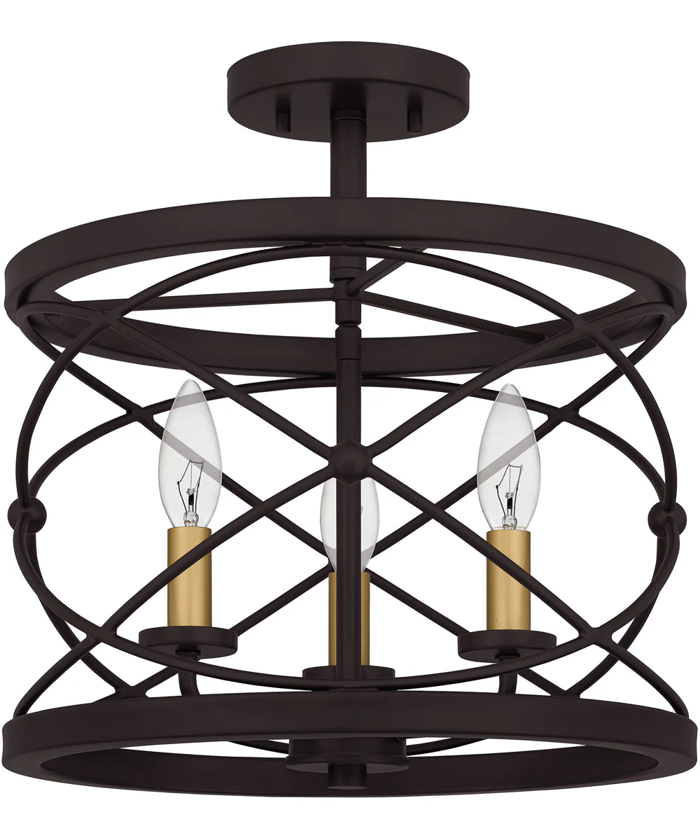 Potts 3-light Semi Flush Mount Palladian Bronze - Image 3