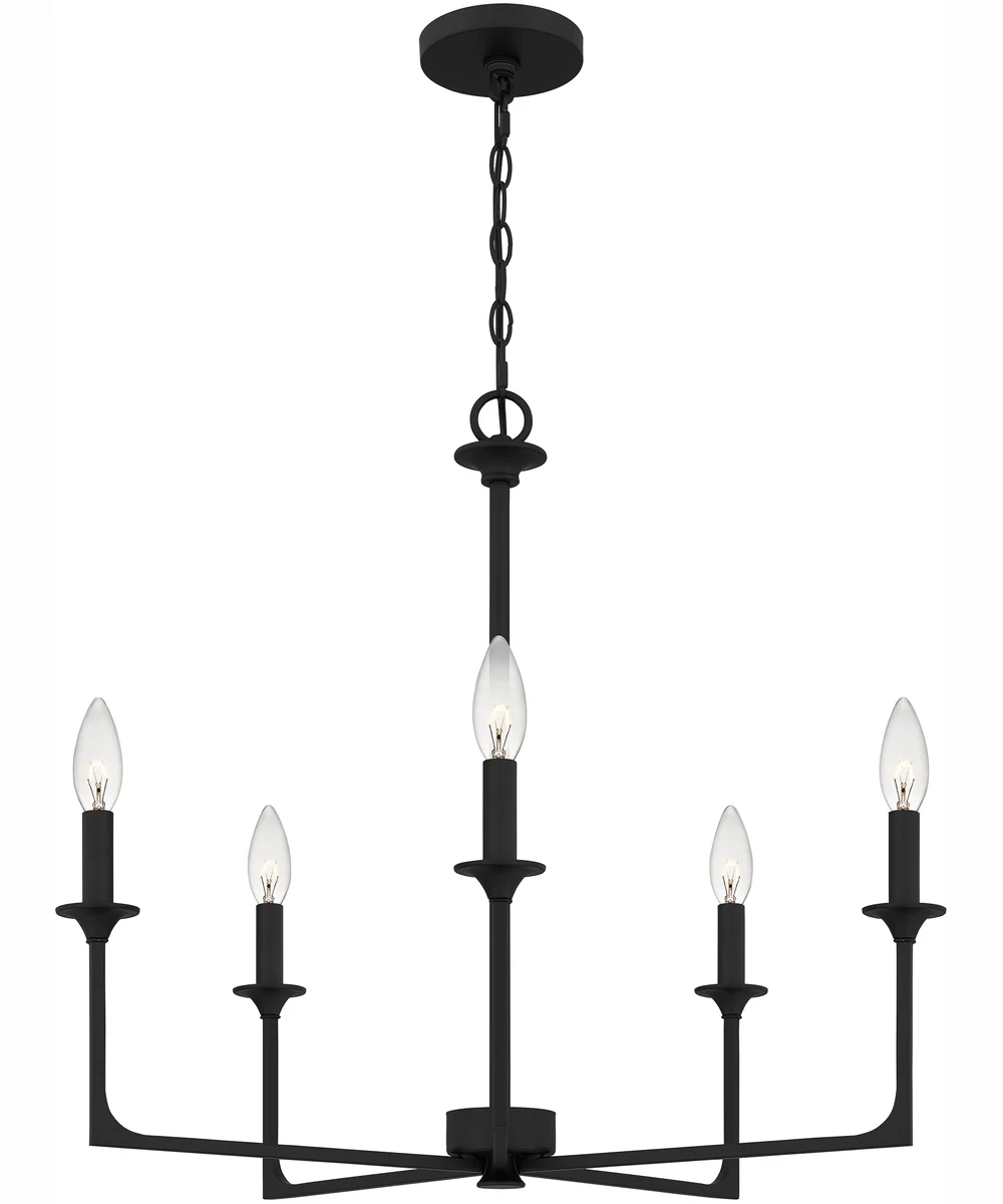 Prescott 5-light Chandelier Matte Black - Image 2