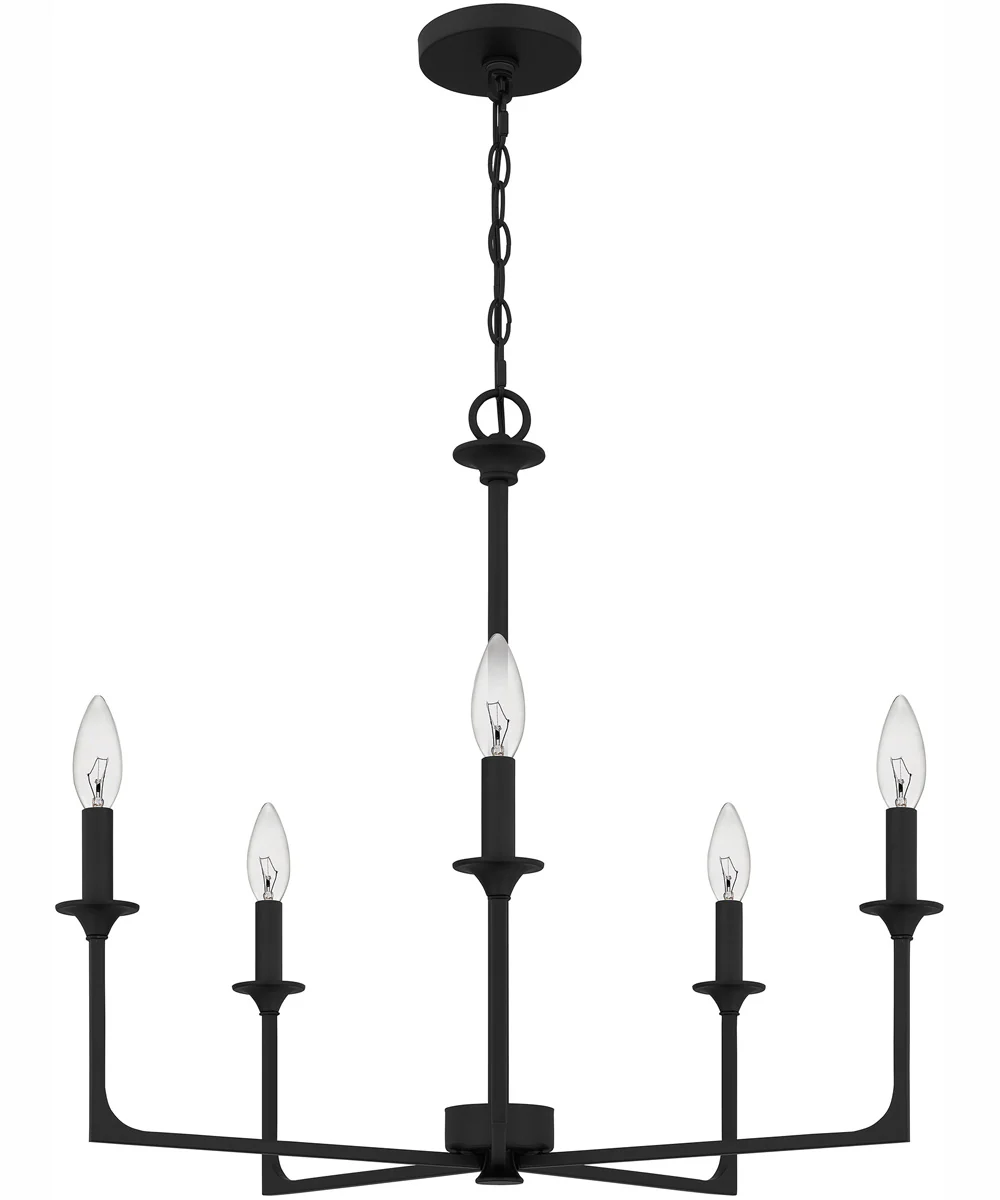 Prescott 5-light Chandelier Matte Black - Image 3