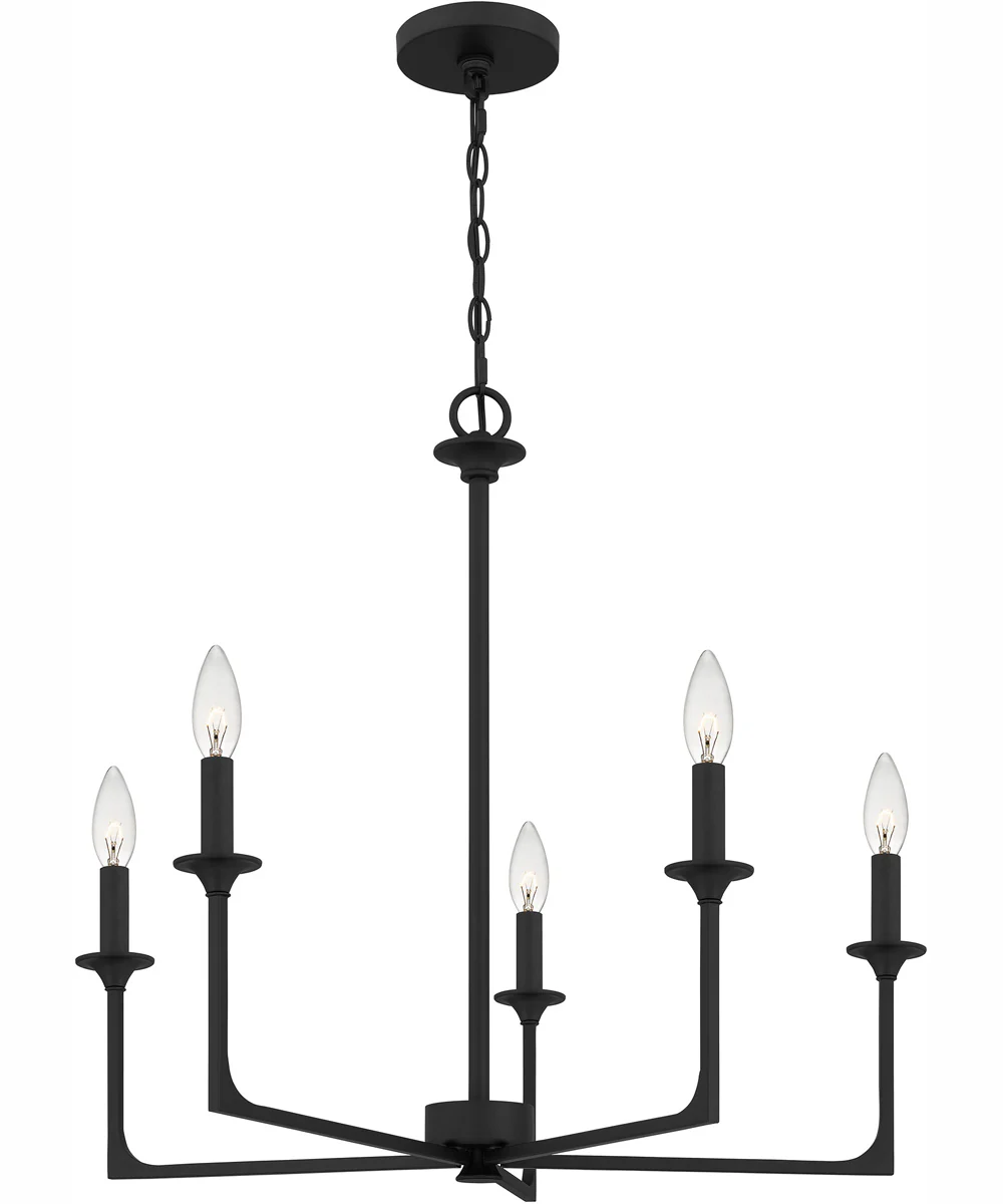 Prescott 5-light Chandelier Matte Black - Image 4