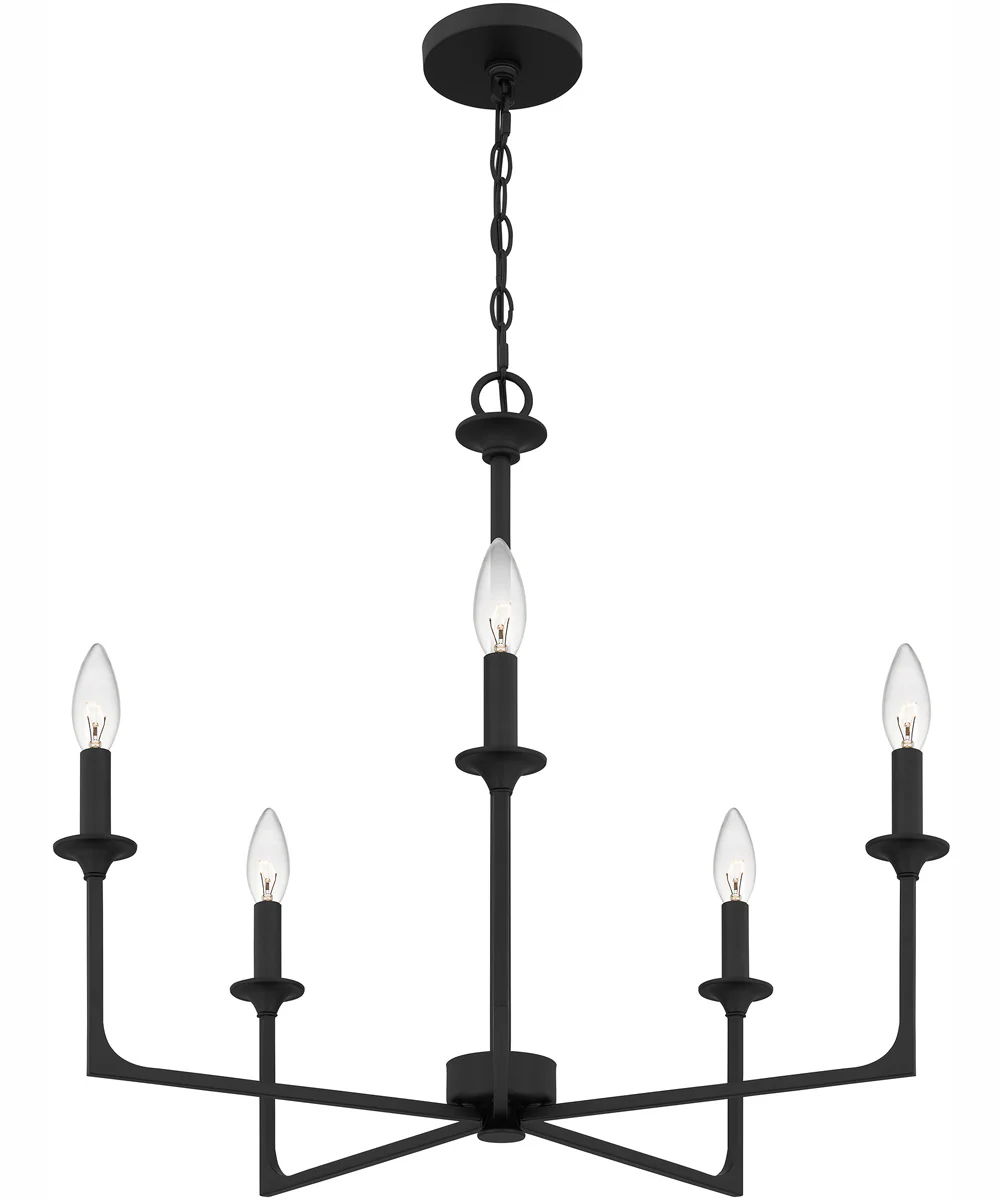 Prescott 5-light Chandelier Matte Black - Image 5