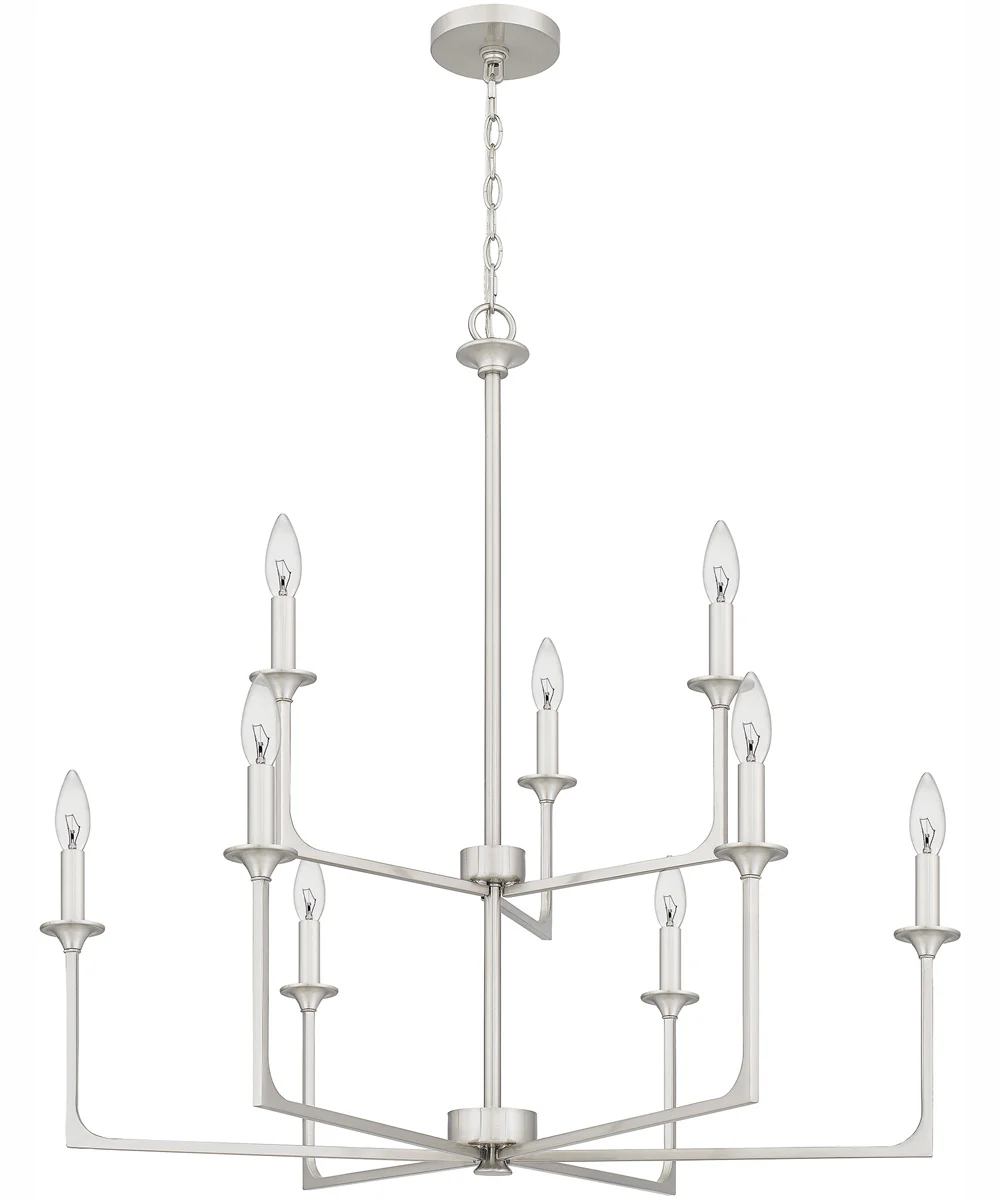 Prescott 9-light Chandelier Brushed Nickel - Image 3