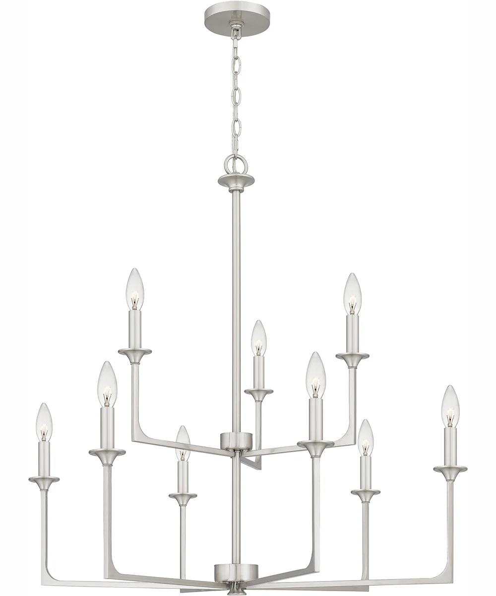 Prescott 9-light Chandelier Brushed Nickel - Image 4