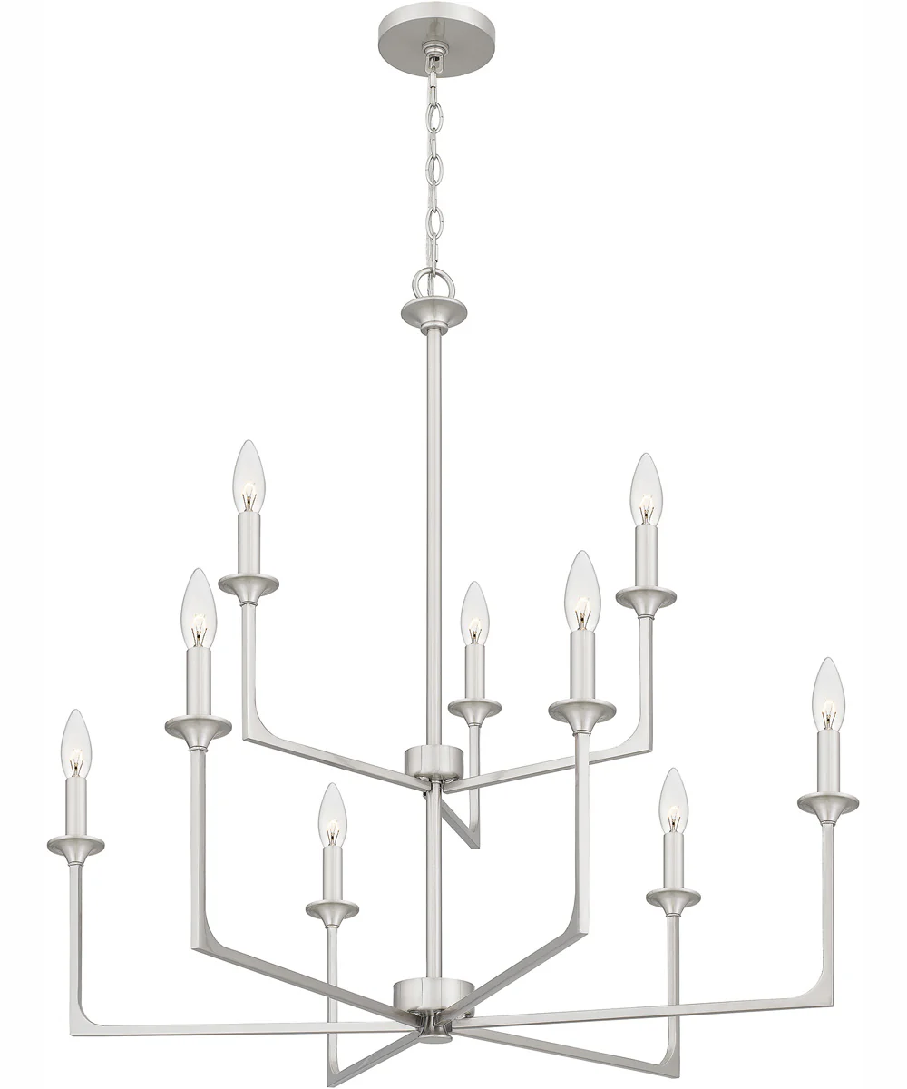 Prescott 9-light Chandelier Brushed Nickel - Image 5