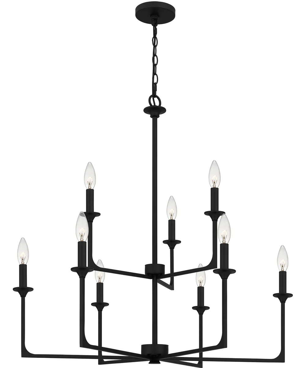 Prescott 9-light Chandelier Matte Black - Image 2