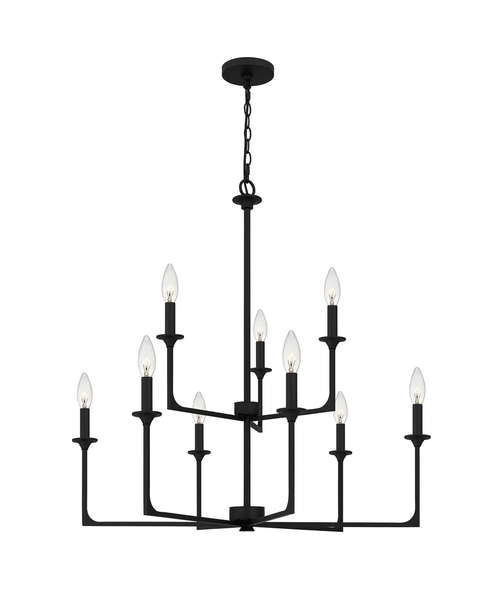 Prescott 9-light Chandelier Matte Black - Image 4