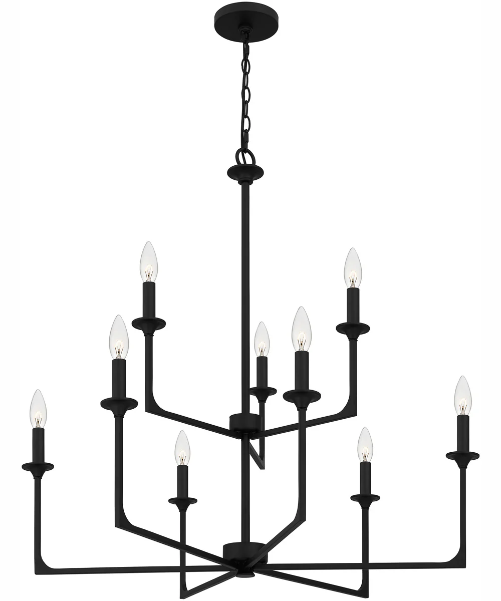 Prescott 9-light Chandelier Matte Black - Image 5